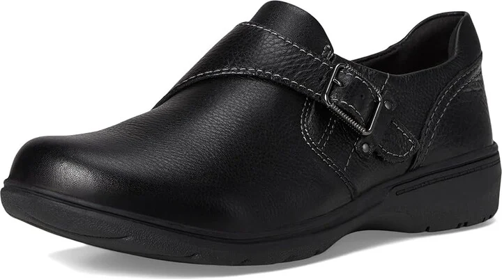 Clarks Carleigh Jazz Women's Flat Shoes Black Leather : 7.5 B - Medium, Synthetic - Image 5