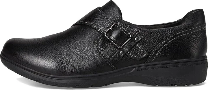 Clarks Carleigh Jazz Women's Flat Shoes Black Leather : 7.5 B - Medium, Synthetic - Image 6
