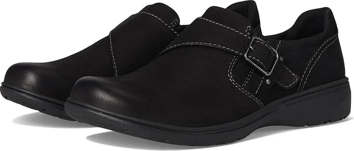 Clarks Carleigh Jazz Women's Flat Shoes Black Nubuck : 5.5 B - Medium, Synthetic
