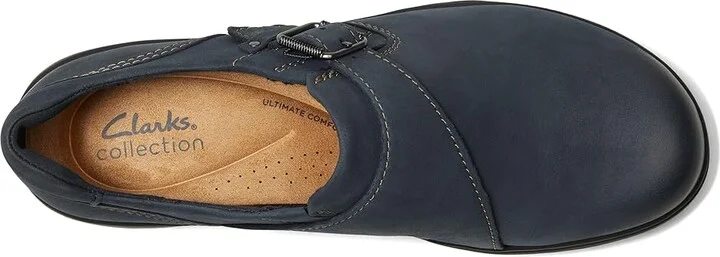 Clarks Carleigh Jazz Women's Flat Shoes Navy Nubuck : 8 B - Medium, Synthetic - Image 2