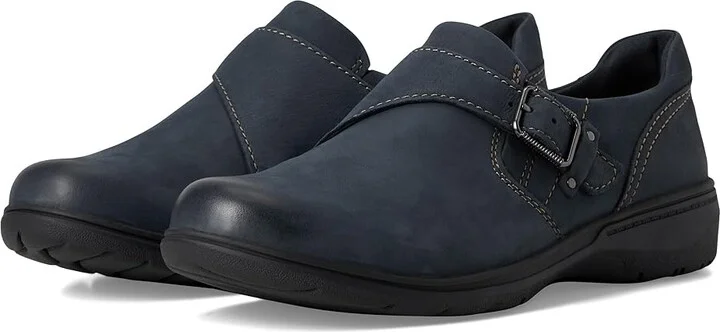 Clarks Carleigh Jazz Women's Flat Shoes Navy Nubuck : 8 B - Medium, Synthetic