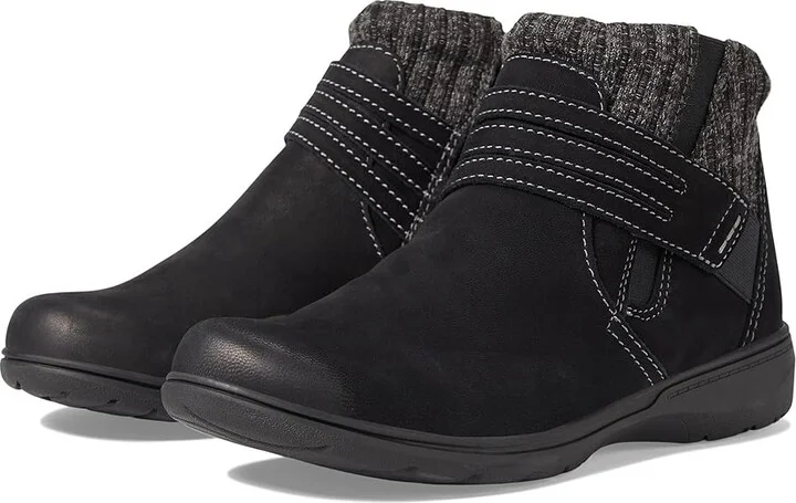 Clarks Carleigh Lane Women's Boots Black Nubuck : 6 B - Medium, Leather/Rubber/Textile