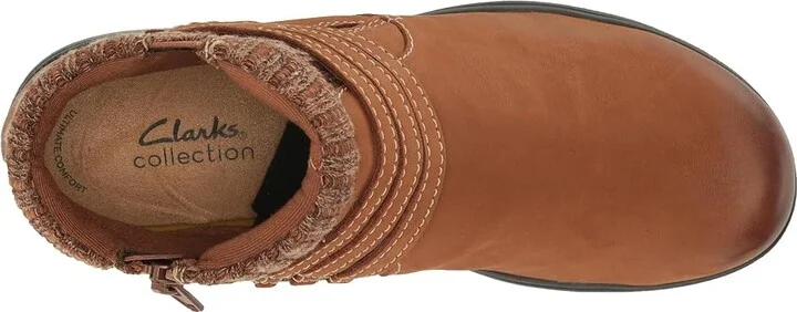 Clarks Carleigh Lane Women's Boots Dark Tan Nubuck : 6.5 B - Medium, Leather/Rubber/Textile - Image 2