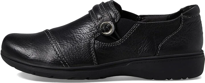 Clarks Carleigh Pearl Women's Flat Shoes Black Leather : 5.5 B - Medium, Leather/Nubuck - Image 6