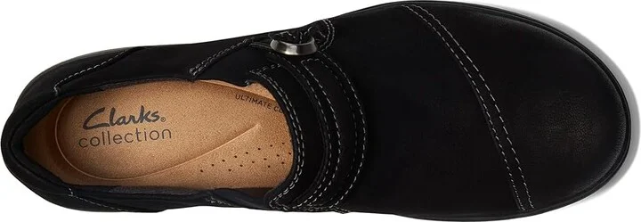 Clarks Carleigh Pearl Women's Flat Shoes Black Nubuck : 8 D - Wide, Leather/Nubuck - Image 2