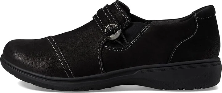 Clarks Carleigh Pearl Women's Flat Shoes Black Nubuck : 8 D - Wide, Leather/Nubuck - Image 6