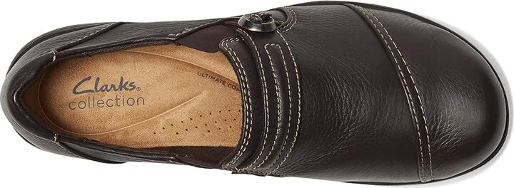 Clarks Carleigh Pearl Women's Flat Shoes Dark Brown : 9.5 B - Medium, Leather/Nubuck - Image 2