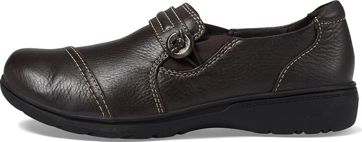Clarks Carleigh Pearl Women's Flat Shoes Dark Brown : 9.5 B - Medium, Leather/Nubuck - Image 6