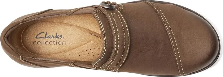 Clarks Carleigh Pearl Women's Flat Shoes Taupe Nubuck : 5 B - Medium, Leather/Nubuck - Image 2