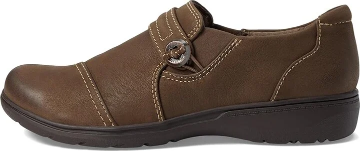 Clarks Carleigh Pearl Women's Flat Shoes Taupe Nubuck : 5 B - Medium, Leather/Nubuck - Image 6