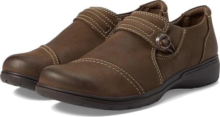 Clarks Carleigh Pearl Women's Flat Shoes Taupe Nubuck : 5 B - Medium, Leather/Nubuck