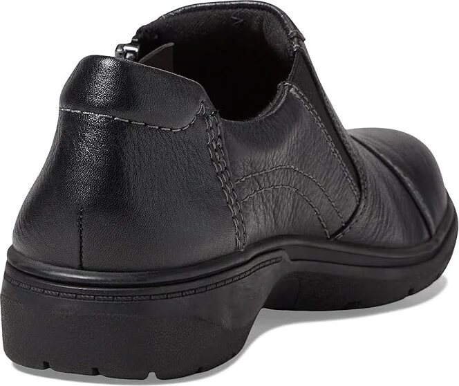 Clarks Carleigh Ray Women's Flat Shoes Black Leather : 7.5 D - Wide - Image 4