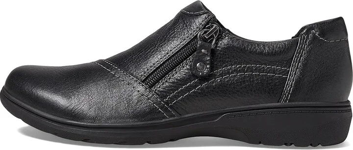 Clarks Carleigh Ray Women's Flat Shoes Black Leather : 7.5 D - Wide - Image 6