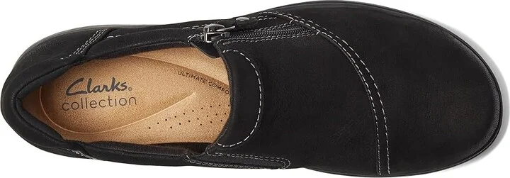 Clarks Carleigh Ray Women's Flat Shoes Black Nubuck : 7 D - Wide, Leather - Image 2