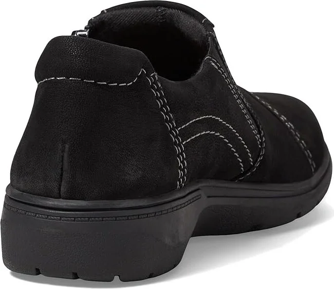 Clarks Carleigh Ray Women's Flat Shoes Black Nubuck : 7 D - Wide, Leather - Image 4