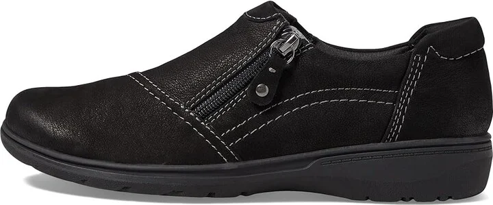 Clarks Carleigh Ray Women's Flat Shoes Black Nubuck : 7 D - Wide, Leather - Image 6