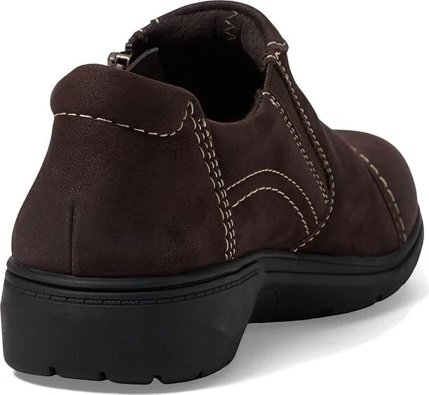 Clarks Carleigh Ray Women's Flat Shoes Dark Brown Nubuck : 5.5 B - Medium, Leather - Image 4