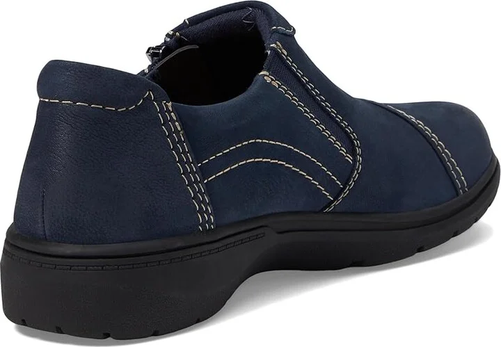 Clarks Carleigh Ray Women's Flat Shoes Navy Nubuck : 5.5 B - Medium, Leather - Image 4