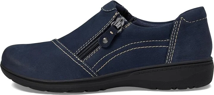 Clarks Carleigh Ray Women's Flat Shoes Navy Nubuck : 5.5 B - Medium, Leather - Image 6