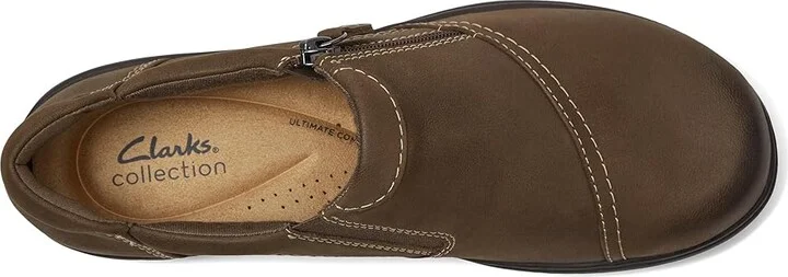 Clarks Carleigh Ray Women's Flat Shoes Taupe Nubuck : 6 B - Medium, Leather - Image 2