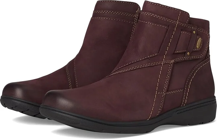 Clarks Carleigh Style Women's Boots Wine Nubuck : 6 B - Medium, Leather/Rubber