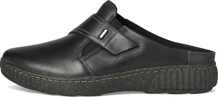 Clarks Caroline Bay Women's Slippers Black Leather : 6.5 B - Medium, Leather/Rubber - Image 6