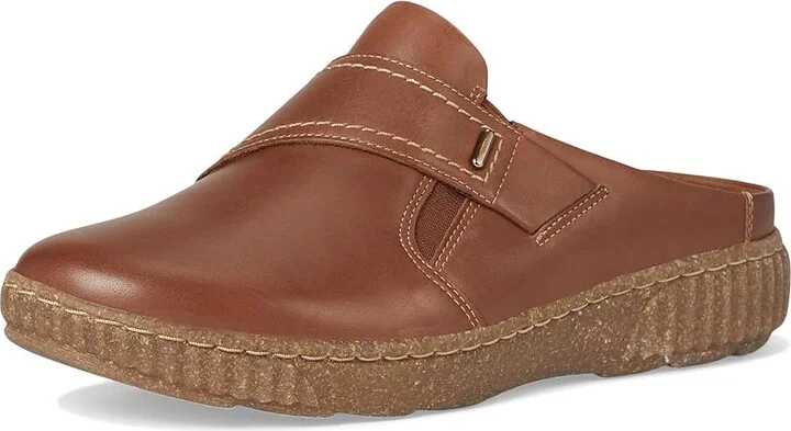 Clarks Caroline Bay Women's Slippers Tan Leather : 6.5 B - Medium, Leather/Rubber - Image 5