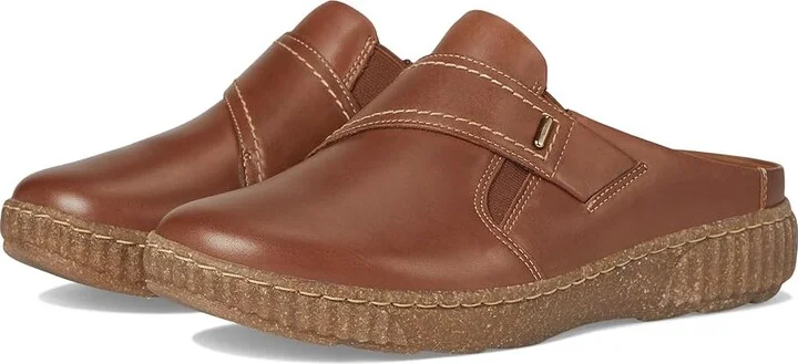 Clarks Caroline Bay Women's Slippers Tan Leather : 6.5 B - Medium, Leather/Rubber