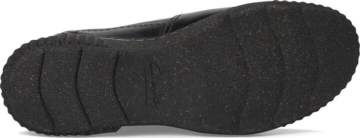 Clarks Caroline Dalia Women's Flat Shoes Black Leather : 7 D - Wide - Image 3