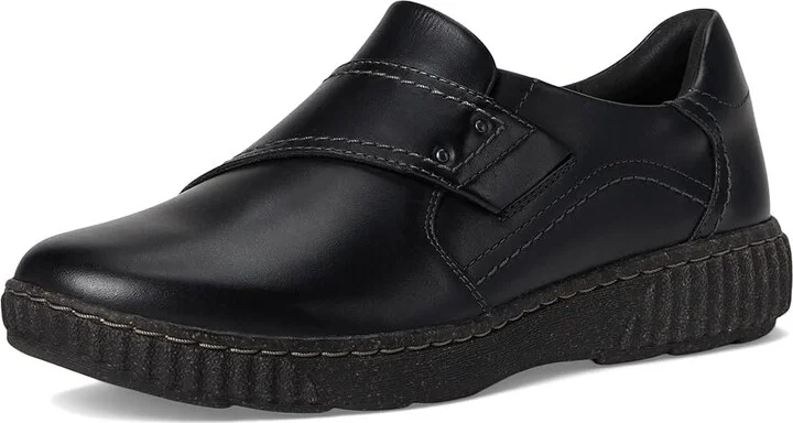 Clarks Caroline Dalia Women's Flat Shoes Black Leather : 7 D - Wide - Image 5