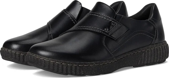 Clarks Caroline Dalia Women's Flat Shoes Black Leather : 7 D - Wide