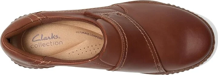 Clarks Caroline Dalia Women's Flat Shoes Tan Leather : 10 D - Wide - Image 2