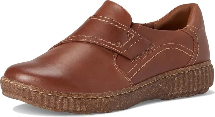 Clarks Caroline Dalia Women's Flat Shoes Tan Leather : 10 D - Wide - Image 5