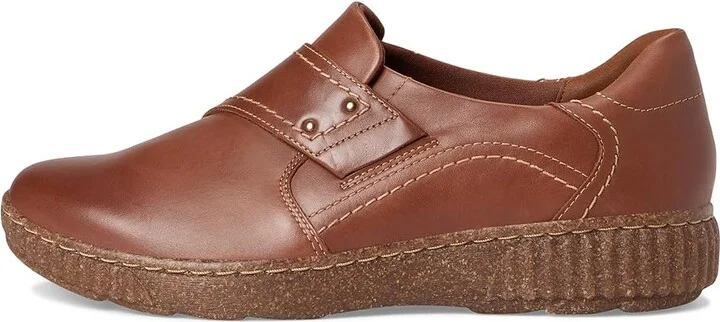 Clarks Caroline Dalia Women's Flat Shoes Tan Leather : 10 D - Wide - Image 6