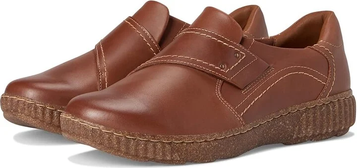 Clarks Caroline Dalia Women's Flat Shoes Tan Leather : 10 D - Wide