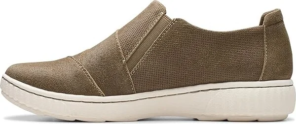 Clarks Caroline Grace Women's Flat Shoes Olive Suede : 6.5 B - Medium, Rubber/Suede - Image 5