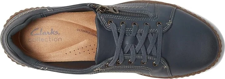 Clarks Caroline Janna Women's Shoes Dark Blue Leather : 5 B - Medium - Image 2