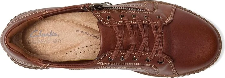 Clarks Caroline Janna Women's Shoes Tan Leather : 8 B - Medium - Image 2