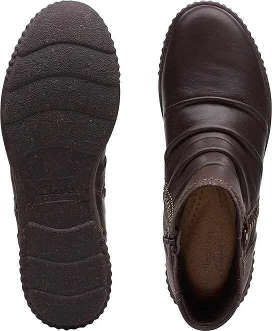 Clarks Caroline Orchid Women's Boots Dark Brown Leather : 8.5 B - Medium - Image 2