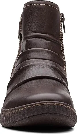 Clarks Caroline Orchid Women's Boots Dark Brown Leather : 8.5 B - Medium - Image 4
