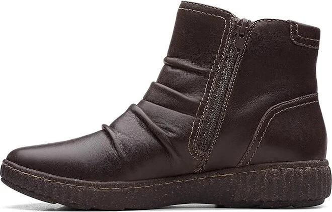 Clarks Caroline Orchid Women's Boots Dark Brown Leather : 8.5 B - Medium - Image 5