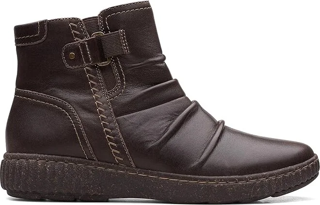 Clarks Caroline Orchid Women's Boots Dark Brown Leather : 8.5 B - Medium - Image 6