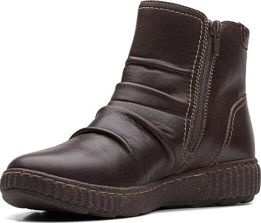 Clarks Caroline Orchid Women's Boots Dark Brown Leather : 8.5 B - Medium