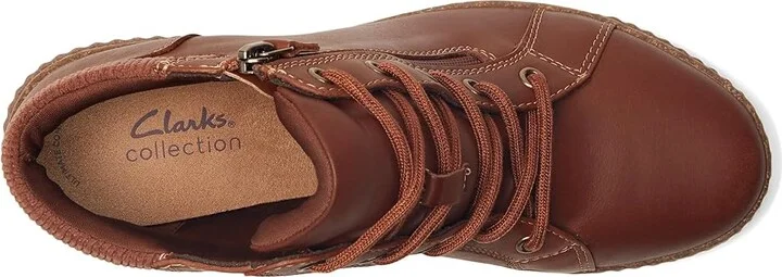 Clarks Caroline Park Women's Boots Tan Combi Leather : 6.5 B - Medium, Textile/Leather - Image 2