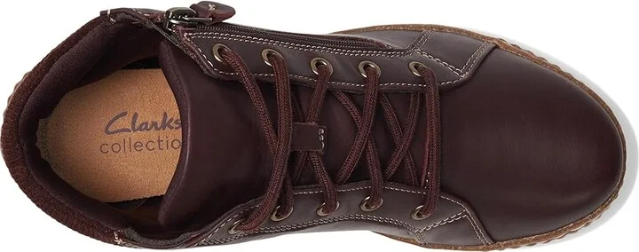 Clarks Caroline Park Women's Boots Wine Combi Leather : 5 B - Medium, Textile/Leather - Image 2