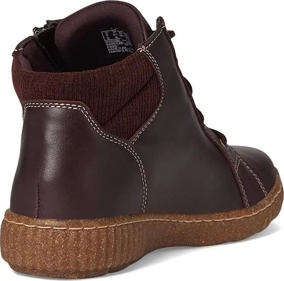 Clarks Caroline Park Women's Boots Wine Combi Leather : 5 B - Medium, Textile/Leather - Image 4