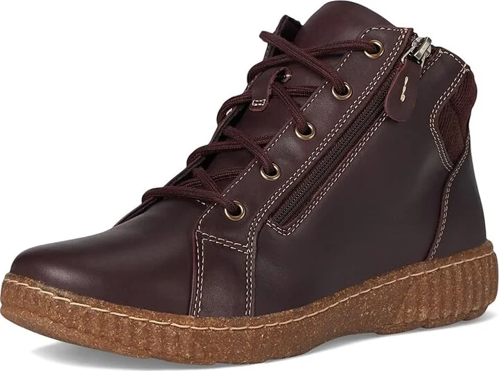 Clarks Caroline Park Women's Boots Wine Combi Leather : 5 B - Medium, Textile/Leather - Image 5