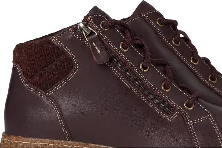 Clarks Caroline Park Women's Boots Wine Combi Leather : 5 B - Medium, Textile/Leather - Image 7