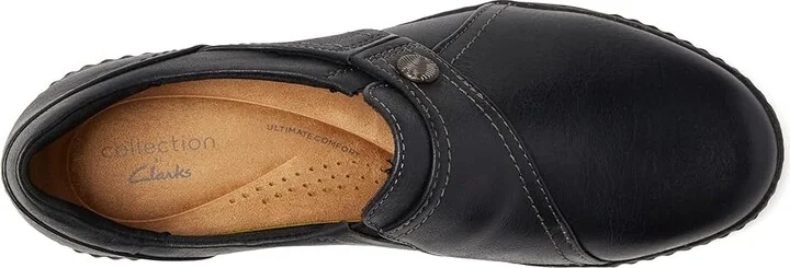 Clarks Caroline Pearl Women's Shoes Black Leather : 5 B - Medium - Image 2