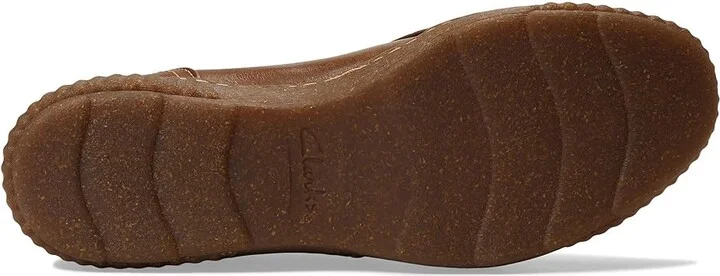 Clarks Caroline Pearl Women's Shoes Dark Tan Leather : 5 B - Medium - Image 3